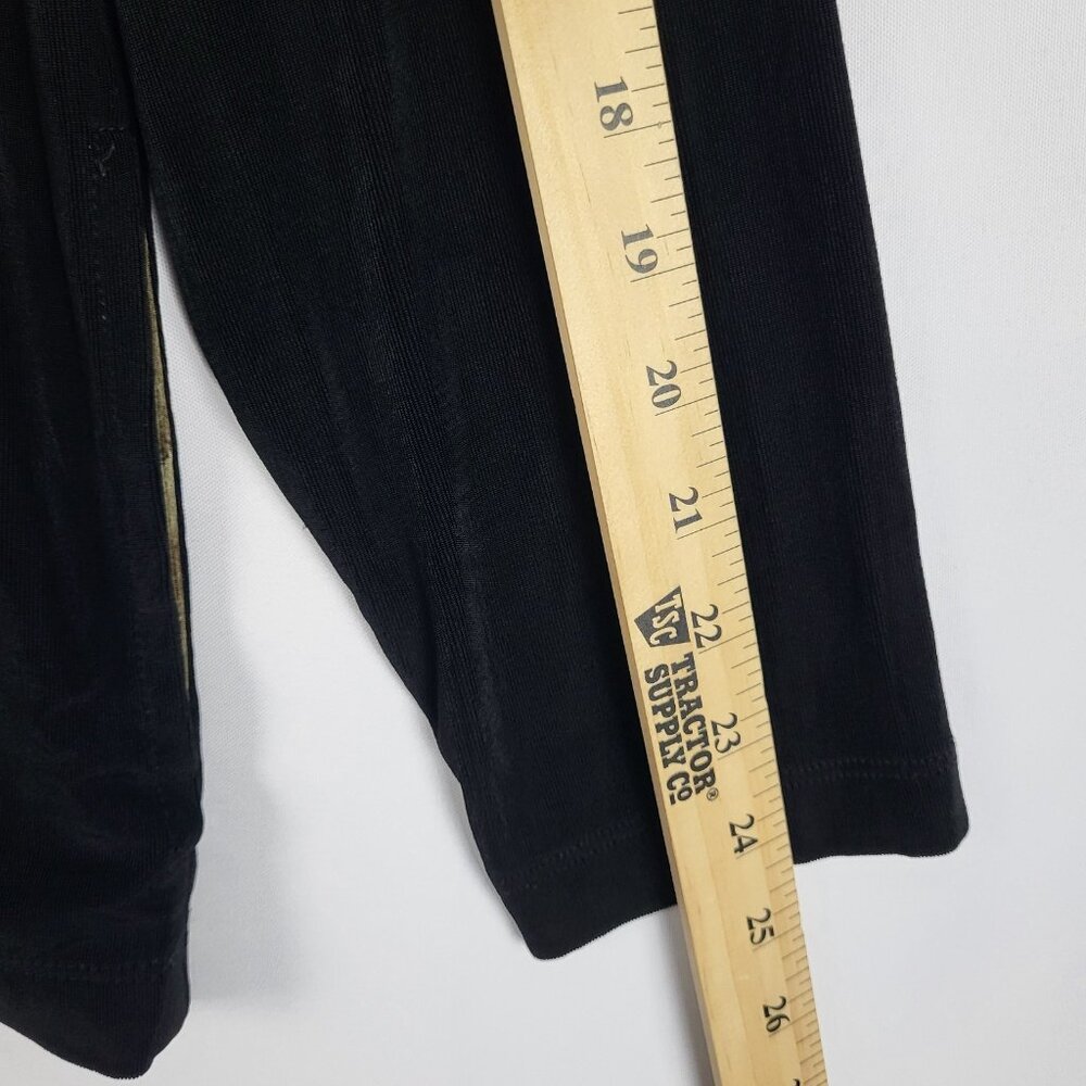 2 for $30 Chicos Liquid Knit Jacket Women's Large 2 Black Brown Trim Full Zip - Picture 7 of 10